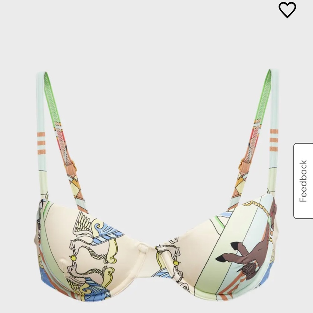 Tory Burch Carousel-Printed Underwire Bikini Top NWT